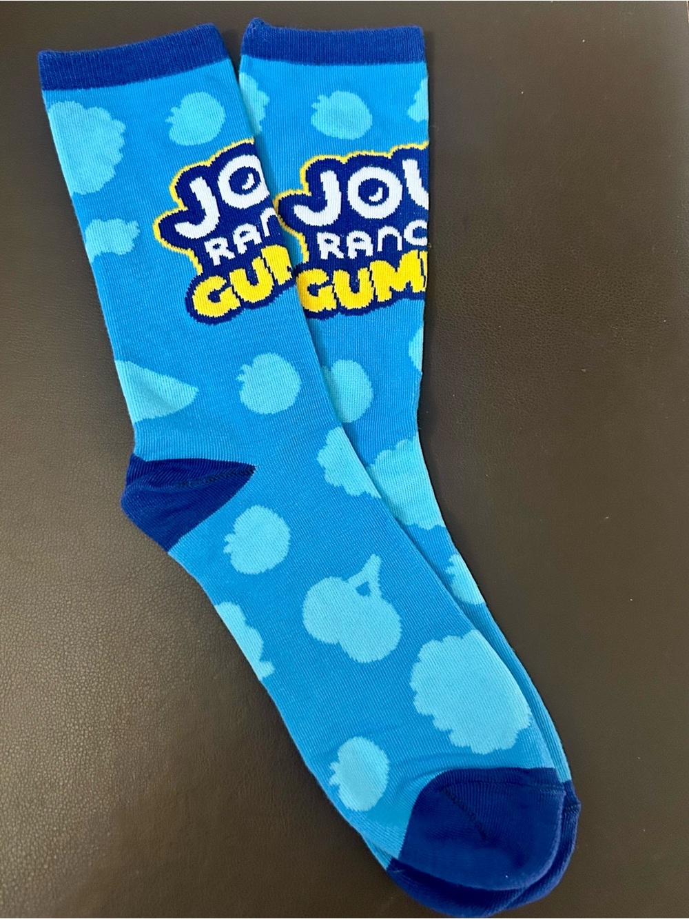 Jolly Rancher Blue Novelty Crew Socks with Fruity Pattern